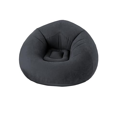ED ENJOY HOME Fauteuil d'extérieur Gonflable, 100x100 cm, Gris Foncé, 100% PVC Flocké, Collection Jardin Borneo