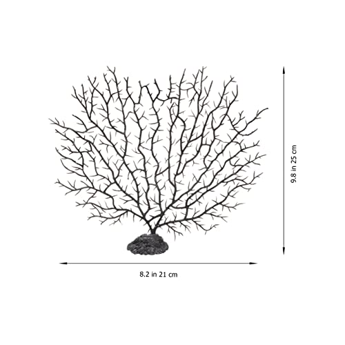 Image of Ipetboom Simulated Tree Adornment Aquarium Decorative Water Plant Figurine for Fish Tank Decoration 9.84X8.26X1.77 Inch Realistic Resin Aquarium Ornament