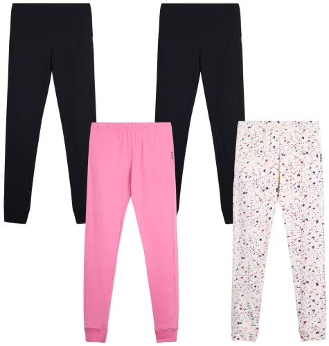 Rbx Girls' Sweatpants - 4 Pack Active Fleece Jogger Pants (Size: 4-16), Size 10-12, White/Mint Black/Rose Black #TOP12