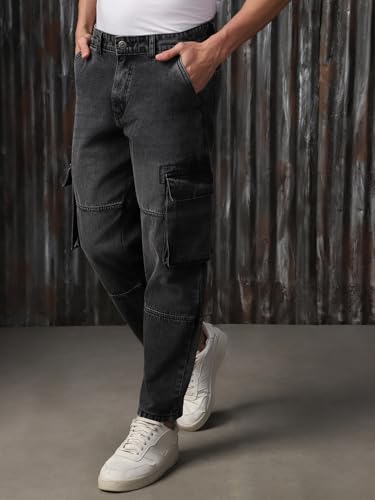 Image of High Star Men Cotton Washed Straight Fit Mid-Rise Regular Jeans