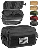 DBTAC Tactical Toiletry Bag w/Electronic Organizer Compartment | Dry/Wet Separate Hygiene Bag, Expanded Travel Dopp Kit Shaving Kit Travel shower Bag for Men (Black)
