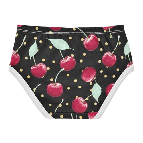 Wusikd Cherries Polka Dots Girls' Underwear Cotton Girls Briefs Soft Toddler Underwear 2T2