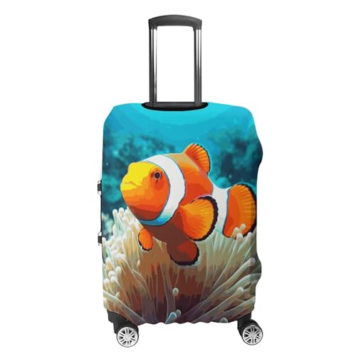 Clown Fish Luggage Covers Tsa Approved Suitcase Cover Elastic Washable Luggage Sleeve Carry on Cover Protector Anti-Scratch Suitcase Protector Fits 19-30 Inch Case(XL)4