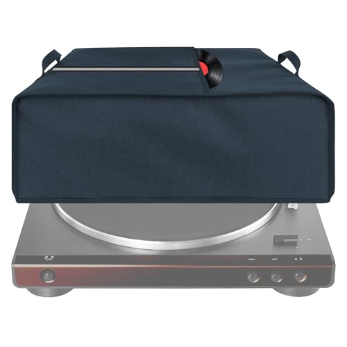 Kingshion Turntable Dust Cover, Record Player Protective Case Compatible with Audio-Technica AT-LP60X and AT-LP60XBT Turntable Record Player Protector, Dust and Scratch Proof - Dark Blue