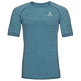 Odlo Herren T-shirt met ronde hals S/S Essential Seamless T Shirt, Blue Wing Teal Melange, M EU