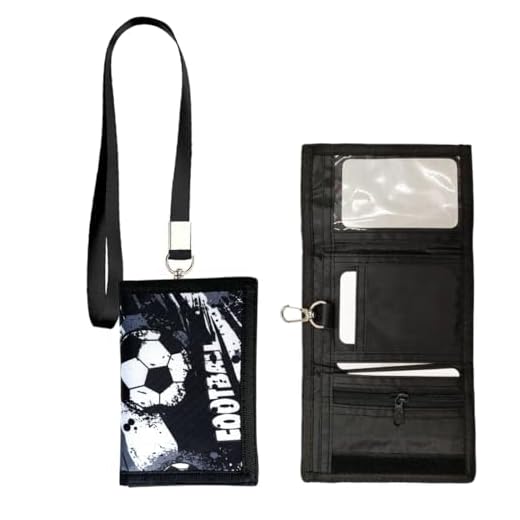 SIRLOMU 1 artículo Cartera para Niños, Billetera Triple con Ranuras para Tarjetas y cordón, Monedero para niños, Carteras de Dibujos, Billetera Impermeable Unisex niños Cartera Juvenil Chico (Fútbol)