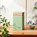 HAN SHENG Tea Canister, Airtight Storage Tin for Loose Leaf Tea & Bags, 8-Inch Decorative Metal Container with Oriental Mountain Design, Green