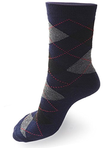 Dark Argyle Cotton Blend Dress Socks, 6 Pair/Pack2