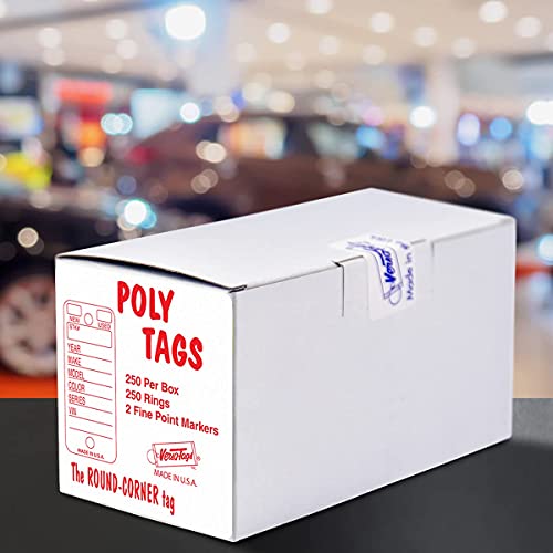 Versa-Tags Poly Key Tags Tear Proof Design Perfect For Car Truck Or Rv Dealerships 250 Per Box (White) #TOP4