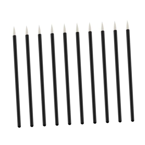 IWOWHERO 100個 使い捨て細軸アイライナー化粧ブラシ ナイロン毛 プラスチックハンドル 目元メイク液体アイライナー対応 プロ 家用