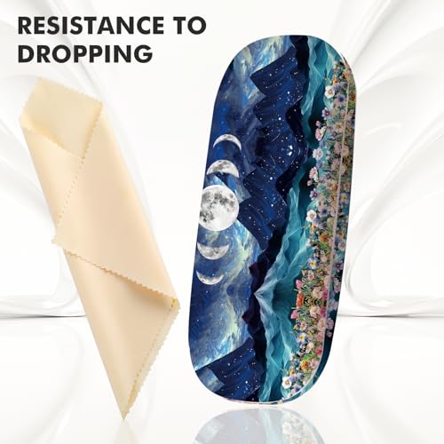 Image of Glasses Case Hard Shell,Portable Protective Eyeglasses Case, Eyeglass Holder Box with Cleaning Cloth,for Women Men