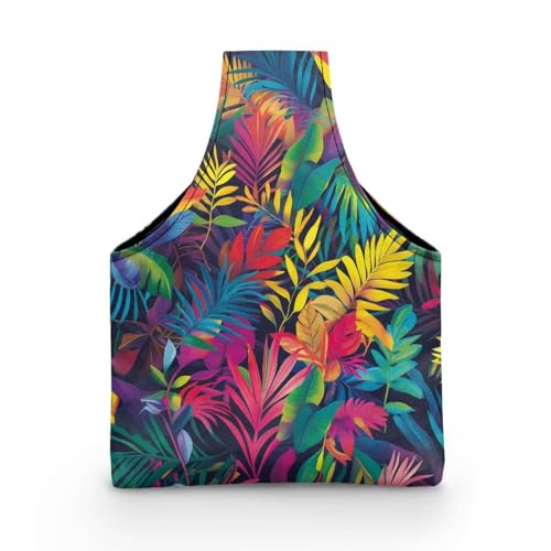 Image of ZUXONGSY Tropical Leaf Yarn Storage Bag for Crocheting Dragonfly Knitting Project Handbag Crochet Organizers and Storage Knitting Accessories