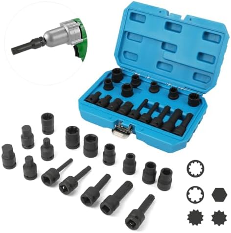 QPKING Brake Caliper Socket Set 5pc | 1/2" Drive Tool For Audi VW Porsche Brake Pad Screw Removal
