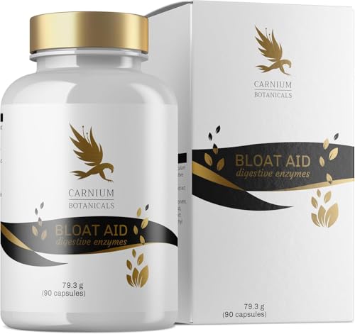 Carnium Botanicals Bloat Aid – Verdauungsenzyme Komplex mit Bromelain, Curcuma & Fenchelsamen – Natürliche Unterstützung mit pflanzlichen Enzymen und Extrakten, 90 Kapseln