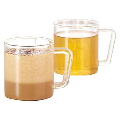 Borosil Vision Classic Large Mug [Set of 4] Clear Lightweight & Durable Drinkware, 10 oz Cups Cover