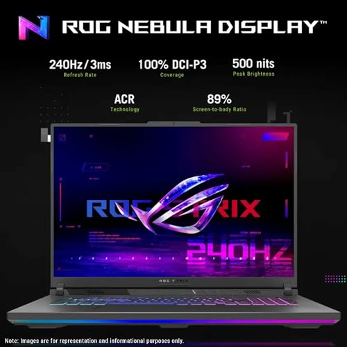 ROG Strix G18 Gaming Laptop, AMD Ryzen 9-8940HX, 16 GB DDR5 RAM, 2 TB PCIe SSD, 18" 2.5K (2560x1600) Nebula Display 240Hz, Nvidia G-Force RTX 5070, 4-Zone RGB Keyboard, W11 Home, Eclipse Gray - Notebook - Immagine 1
