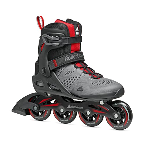 Rollerblade Macroblade 84 's Adult Fitness Inline Skate, Dark Gray & Red, Performance Inline Skates, Dark Grey/RED, 11/11.5