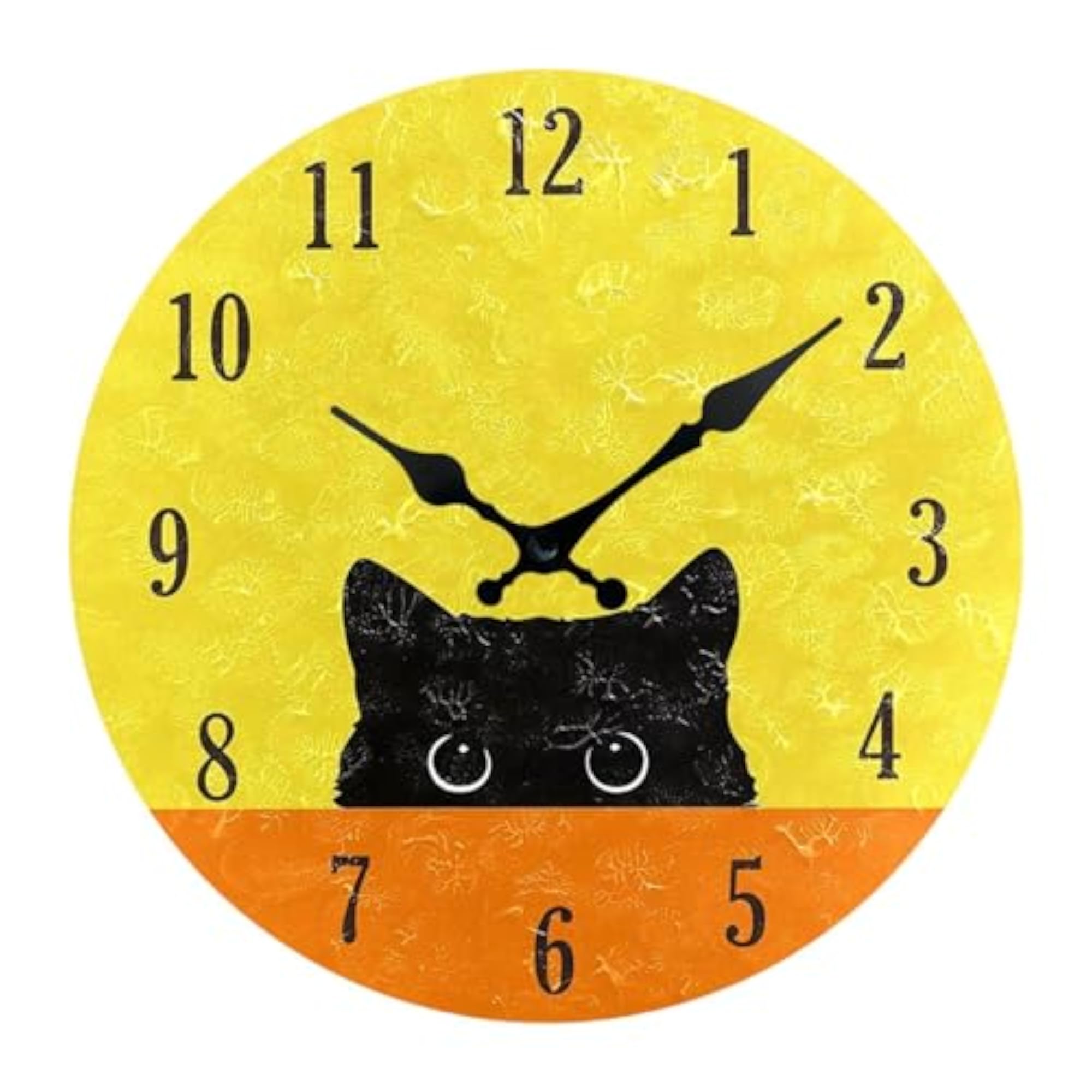 Funny Cat Wall Clock Rustic Silent Wall Clock for Indoor Bedroom