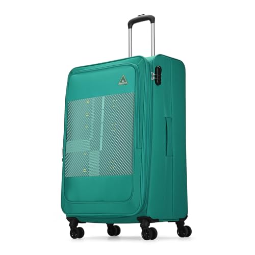 Aristocrat Duralite Large Trolley Bag, 78Cm | Combination Lock | 8 Wheels | 3 Years International Warranty | Teal Blue