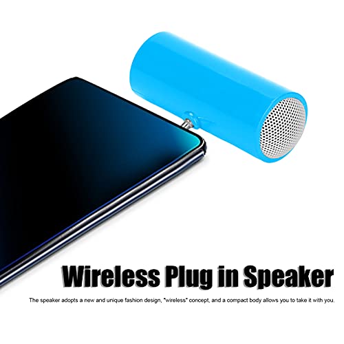 Image of 3.5mm Jack Stereo Mini Speaker, Portable Wireless Plug in Speaker with Clear Strong Sound, for Smartphones Tablets Laptops PCs MP3 MP4 (Blue)