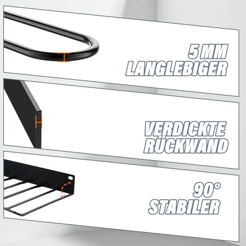 YedZen 2 Stück Wandhalterung Werkzeugspeicher für 8 Elektrowerkzeug, Wandmontage 8 Schlitzen Metall Bohrhalter Power Tool Organizer, Werkzeugregal Aufbewahrung für Garage Werkzeugraum