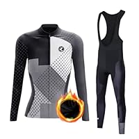 UGLY FROG 2024 Damen Langarm Radsportanzüge Radtrikot Kleidung Langärmeliges Fahrradtrikot mit Thermofleecefutter Radhose mit Sitzpolster Winter