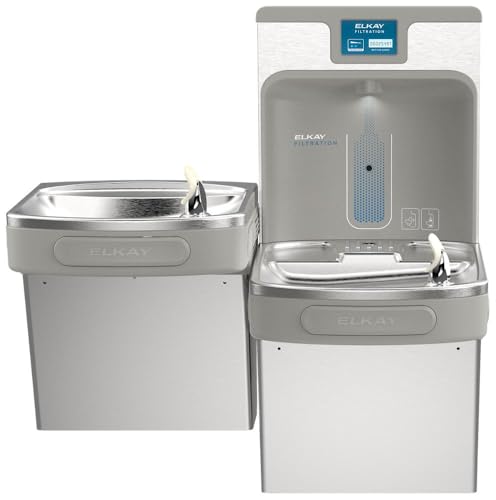 Image of Elkay LZSTL8WSSP Enhanced Filtered Bottle Filler & Bi-Level ADA Cooler Refrigerated Stainless High Capacity Lead Reducing Drop Down Wrapper