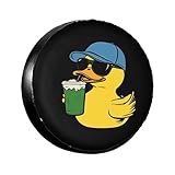 Duck Yellow Sunglasses Spare Tire Cover-Cute Funny Waterproof Universal Spare Wheel...