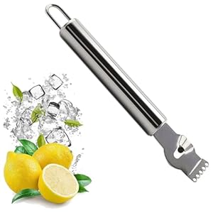 Lemon Stainless Steel Zester Grater Orange Citrus Kitchen Peeler Tool with Channel Knife, Stainless Steel – Premium Kitchen Chef Tool Handheld Fruit Orange Peeler Kitchen Tools