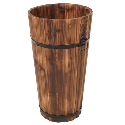 NOLITOY Paragüero de Madera Carbonizada Vintage Soporte Organizador Resistente para Múltiples Paraguas Entrada Hogar Oficina Decorativo