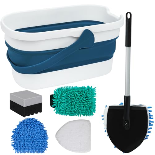 MAVRIZ Car Wash Kit with Bucket Portable Car Detailing Kit with F...