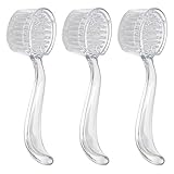 3 Pcs Face Brush Cleansing Manual Acrylic Handle Facial Scrubbers Soft Bristle Exfoliator Cleaner Tool Scrub Exfoliating Facial Brush for Face Care Makeup Skincare Removal(Transparent)