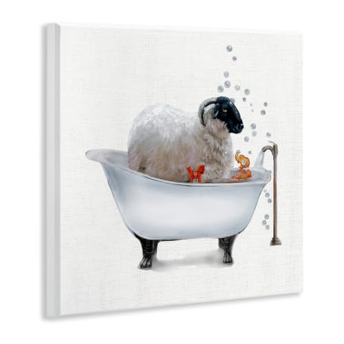 Image of 'Fluffy County Goat in Bathtub Soap Bubbles'| Wall Plaque Art