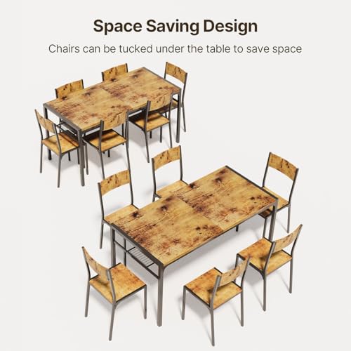 image for Gizoon Dining Table Set for 6 with Chairs, 7-Piece Kitchen Table Set f