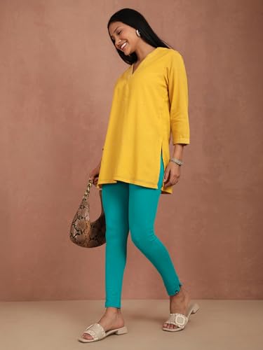 Image of TWIN BIRDS Women Cotton Blend Kurti Pants | Sleek Ethnic Daily Trousers