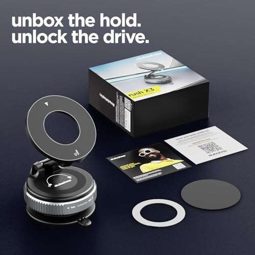 Image of Dubstep Rush X3 Magnetic Mobile Phone Holder, 360 Rotating Dashboard Mobile Mount, Universal Magnetic Mobile Holder with Metal Ring for iPhone, Android & All Smartphones