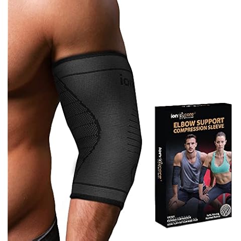 ionocore Elbow Support Sleeve | Elbow Brace for Golfers & Tennis Elbow Weightlifting Tendonitis & Arthritis | Compression Elbow Support for Men & Women | Anti-Slip, Breathable & Comfortable | M Cover