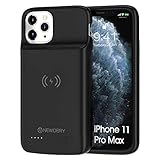 NEWDERY Battery Case for iPhone 11 Pro Max, Support Wireless Charging, 5000mAh Extra Charging Accessories with Full Body Defender Edge, Ultra-Thin Compatible 6.5