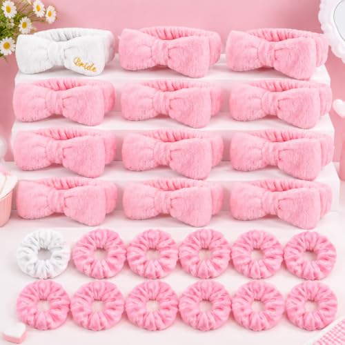24 Pcs Bachelorette Party Favors Include 12 Bride Bridesmaid Spa Headband