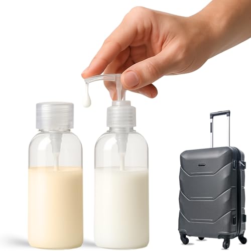 Bote y Dosificador de viaje, Bote de liquido para Viaje Vacío, Dosificador de Viaje 100 Ml, Compatible con champú, Cremas y otros, Apto para vuelos en avión sin facturar, Set 100 ml cada uno
