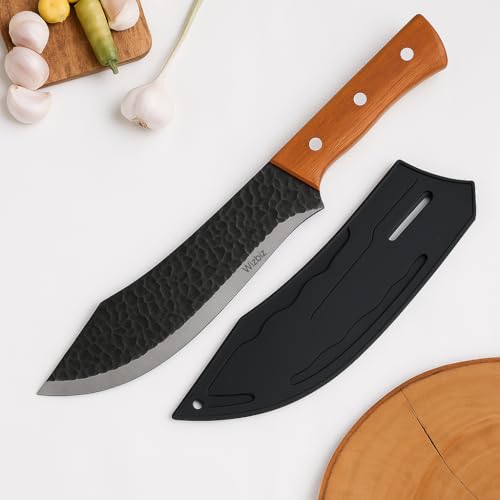 Image of Wizbiz 7 Inch Blade Meat Cleaver Knife for Kitchen Heavy Duty Meat Knife Butcher Cleaver Chopper for Cutting Mutton, Chicken, Bones Vegetable - Kitchen Cutting Tool