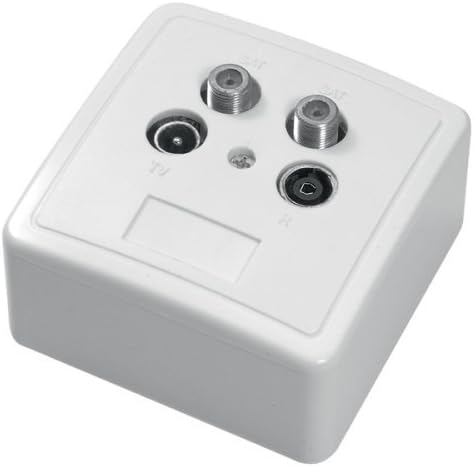 4-port antenna socket (satellite / TV / Radio) for use as AN End Socket / DC / Suitable for Surface and Flush Mounting