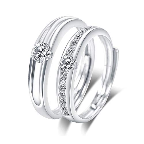 Mariage et fiançailles : bague en argent réglable avec zircone pour un confort au quotidien