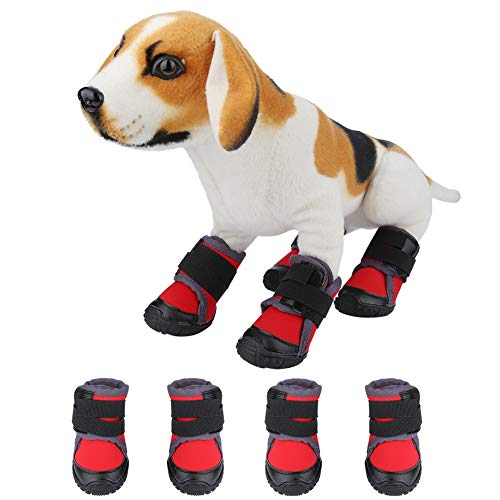 Chiens Bottes Nonslip Imperméable Sports de Plein Air Chaussures Chien À La Mode Pet Chiot Escalade Running Hunt Walk Bottes d'escalade pour （45Rouge）