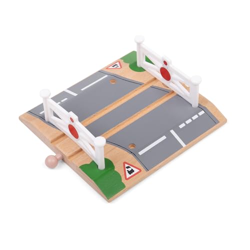 Bigjigs Rail Level Crossing - Other Major Wooden Rail Brands are Compatible