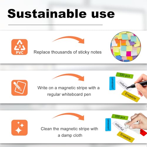 UTOMAG 100 pezzi Etichette magnetiche 75x25mm