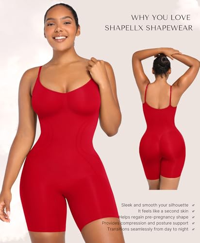 Image of SHAPELLX Shapewear Tummy Control Seamless Bodysuit Waist Trainer Mid Thigh Slim Butt Lift Body Shaper