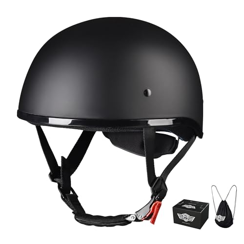 AHR Half Face Motorcycle Helmet DOT Approved Half...
