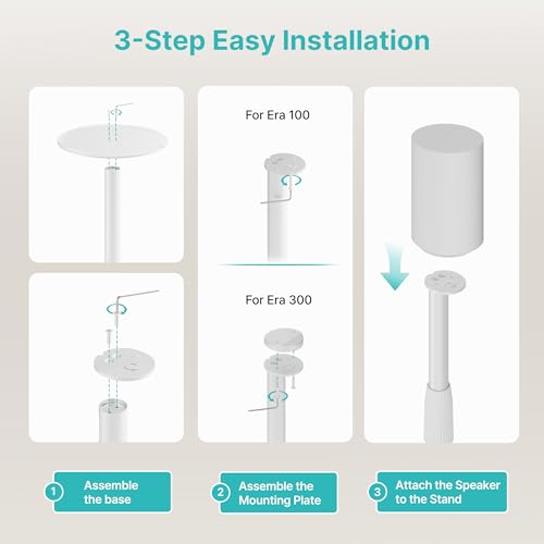 Soporte altavoz Sonos Era 100 regulable con gestión de cables blanco 6
