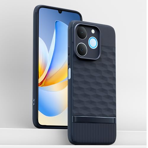 Image of Pikkme Back Cover for Realme P4 Lite 4G Camera Protection 3D Hexa Cube Design Silicone Protective Bumper Case (Blue)